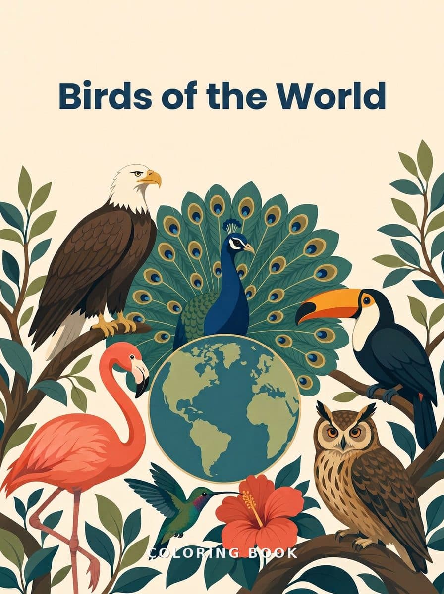 Birds of the World coloring book