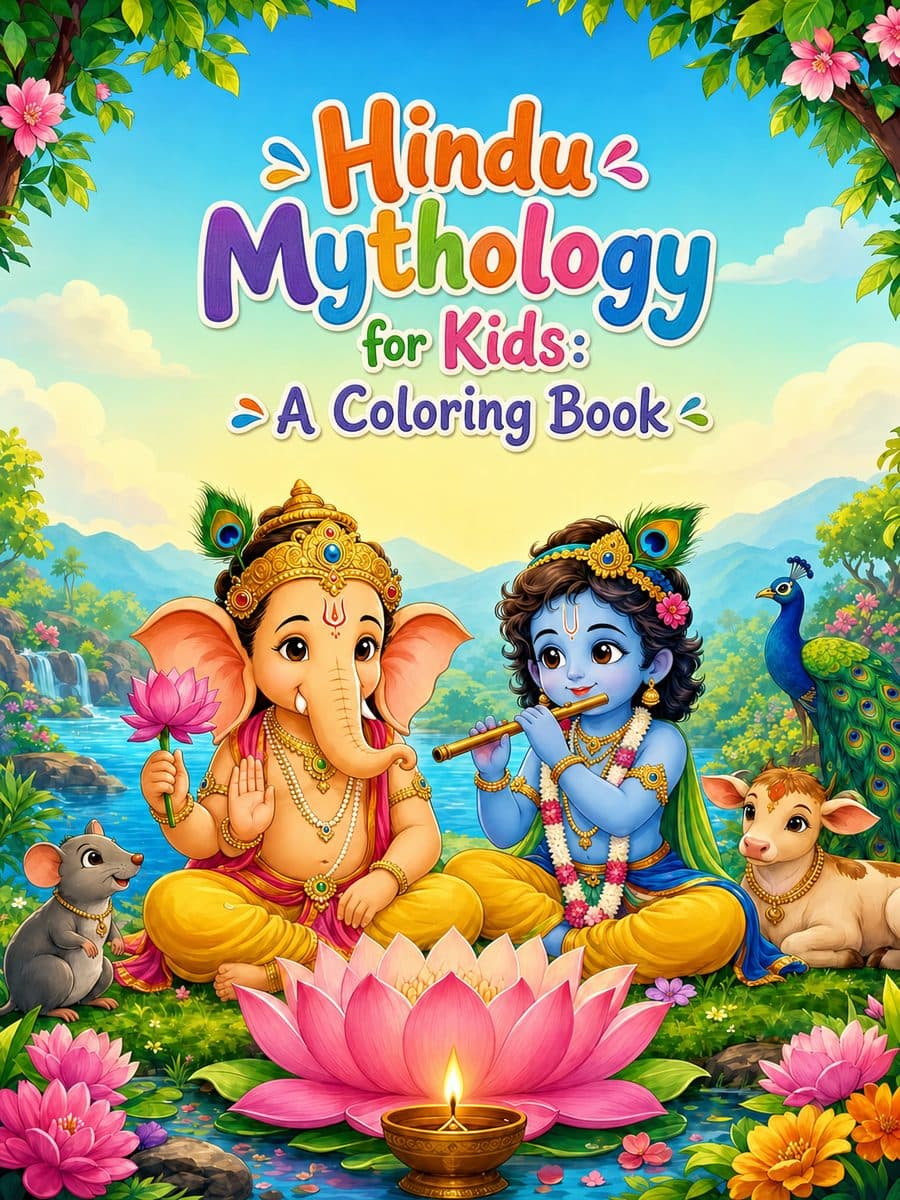 Hindu Mythology for Kids: A Coloring Book cover