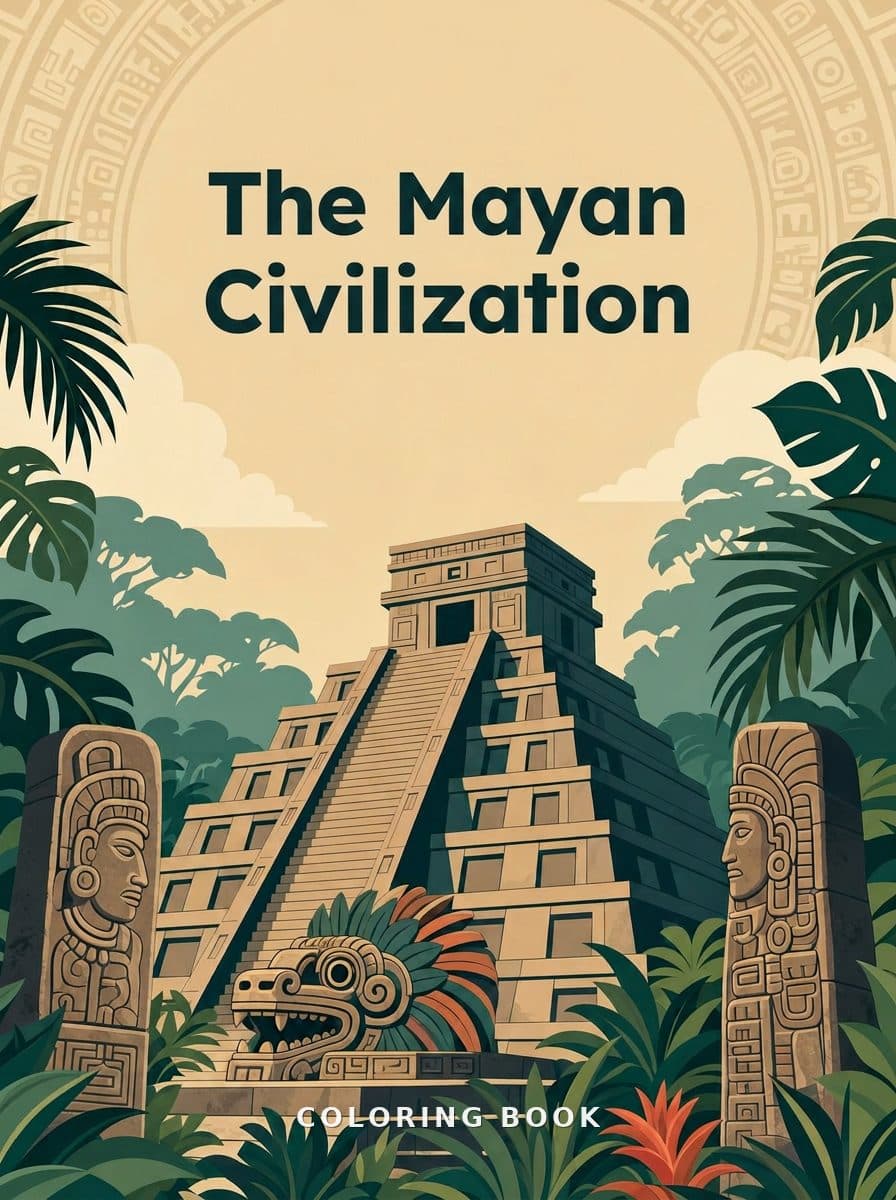 The Mayan Civilization coloring book
